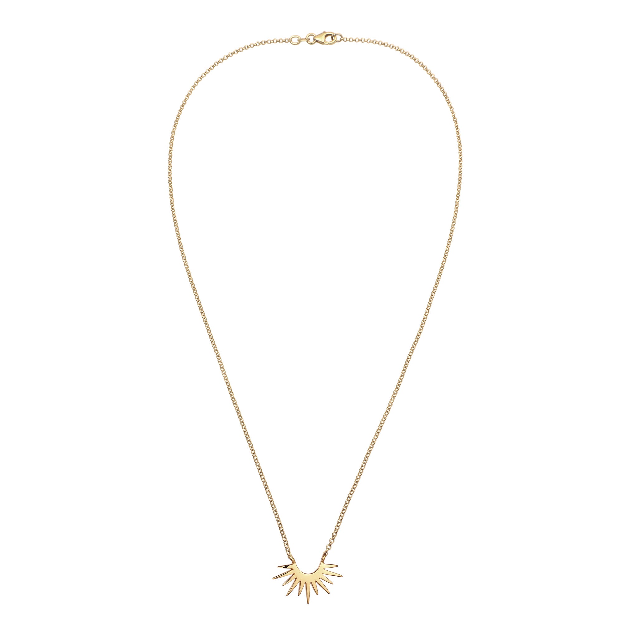 Gold Kalung Perhiasan Perak 925 Wanita Sun Pendant Gold Plated