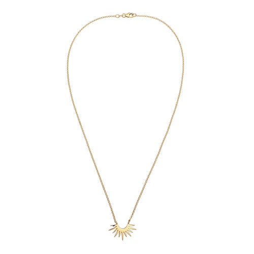 Gold Kalung Perhiasan Perak 925 Wanita Sun Pendant Gold Plated