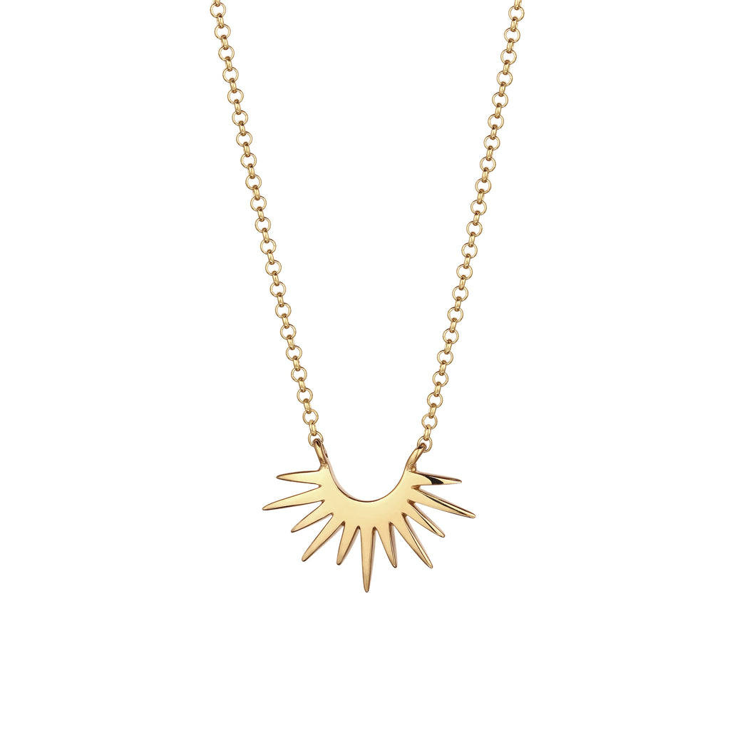 Gold Kalung Perhiasan Perak 925 Wanita Sun Pendant Gold Plated