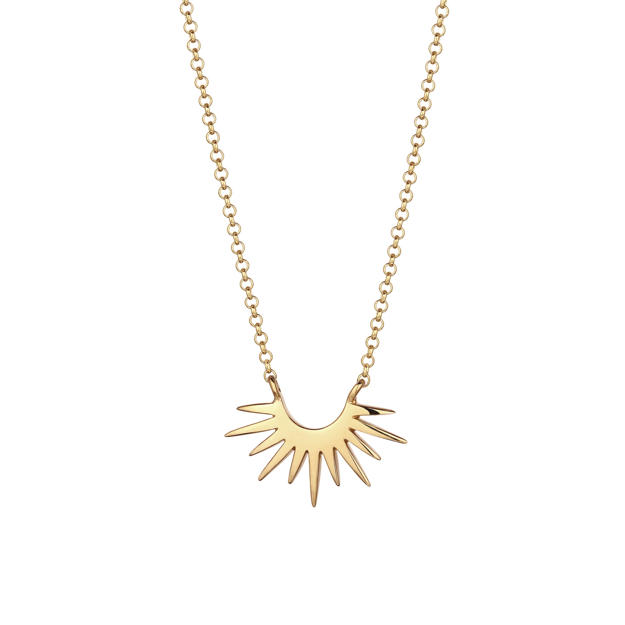 Gold Kalung Perhiasan Perak 925 Wanita Sun Pendant Gold Plated
