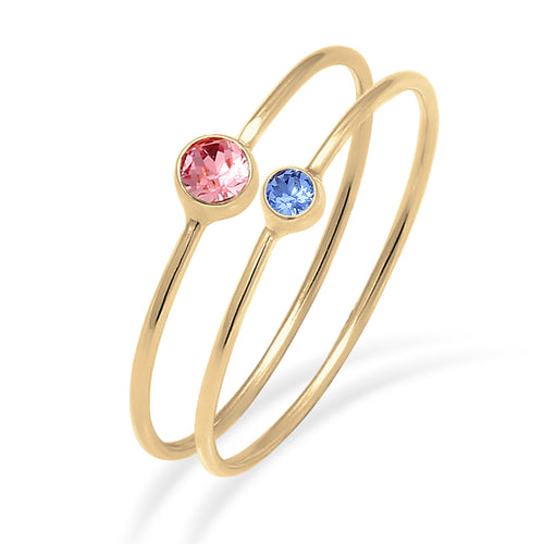 Blue Set Cincin Perhiasan Perak 925 Wanita Rose Blue Swarovski® Crystals Gold Plated