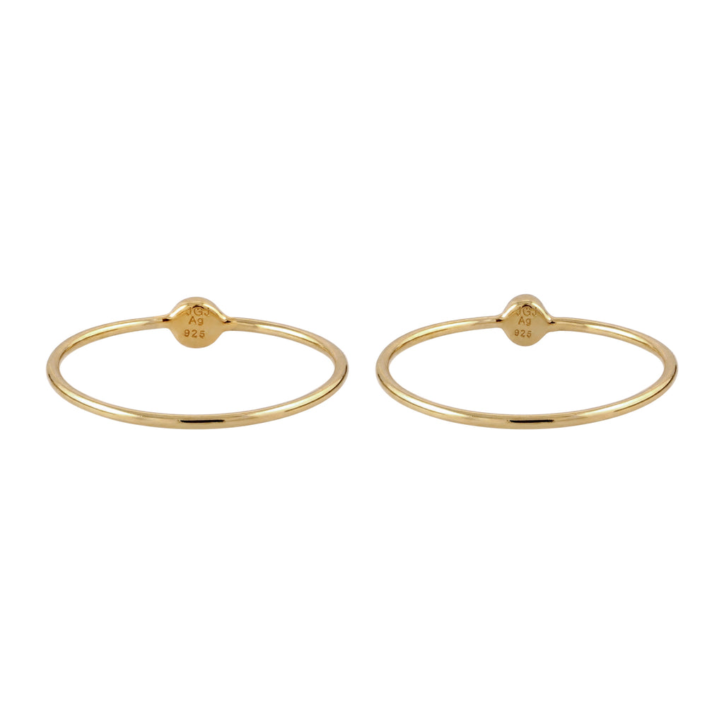 Gold Set Cincin Perhiasan Perak 925 Wanita Gold White Swarovski® Crystals Gold Plated