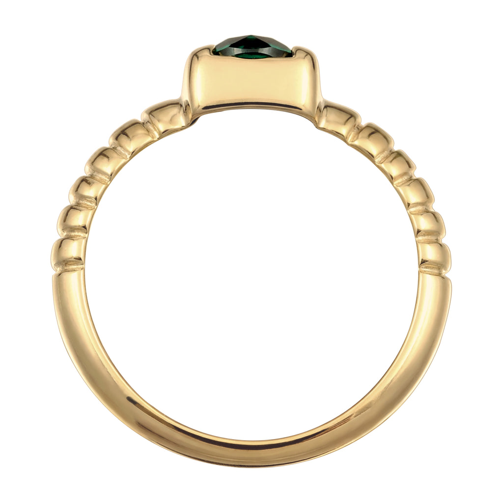 Gold Cincin Perhiasan Perak 925 Wanita Gold Plated Embellished with Crystals by Swarovski® Green