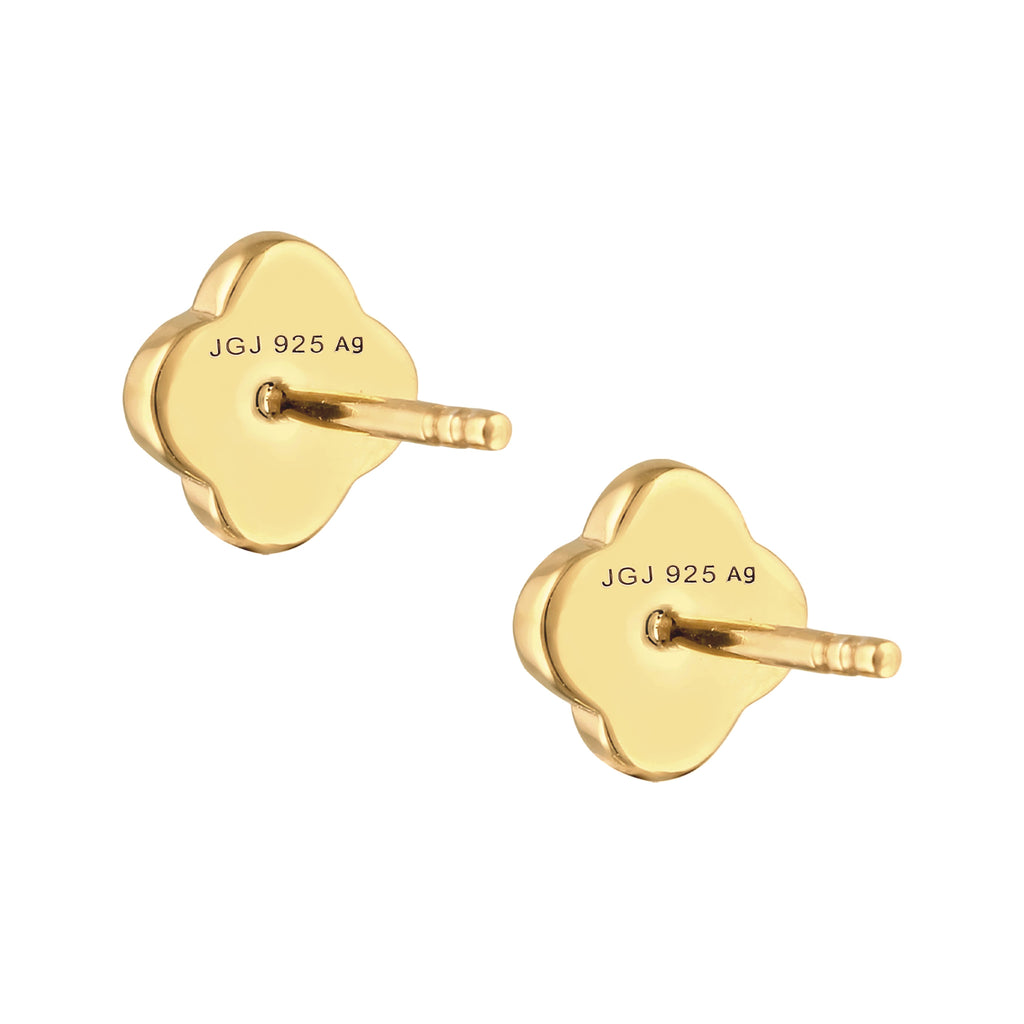 Red Anting Perhiasan Perak 925 Wanita Cloverleaf Red Gold Plated