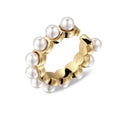 Pearl Scallop Ear Cuff 925 Silver Gold Plated – Embellished with Pearls by Swarovski®