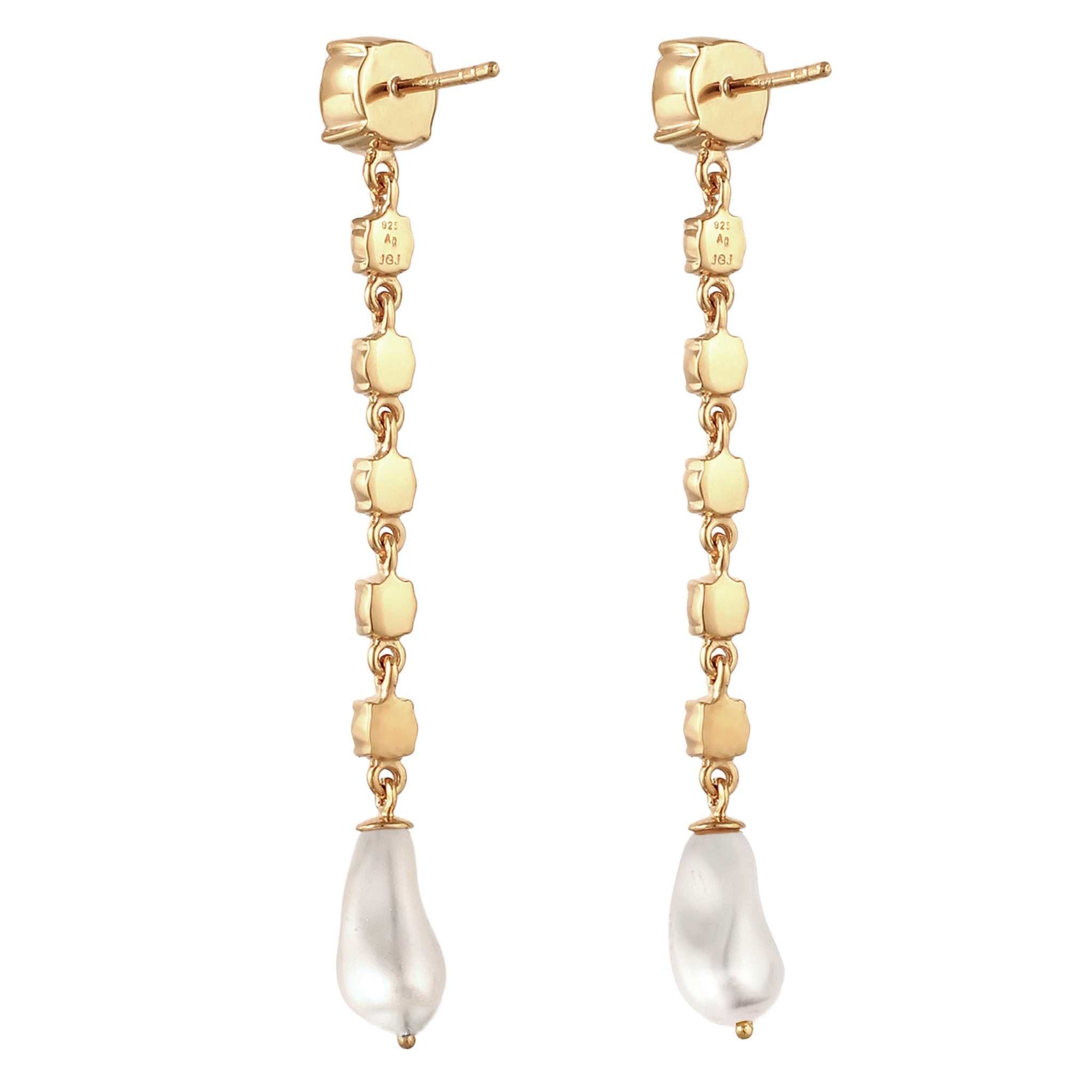 Gold Anting Perhiasan Perak 925 Wanita Swarovski® Crystals and Pearl Gold Plated