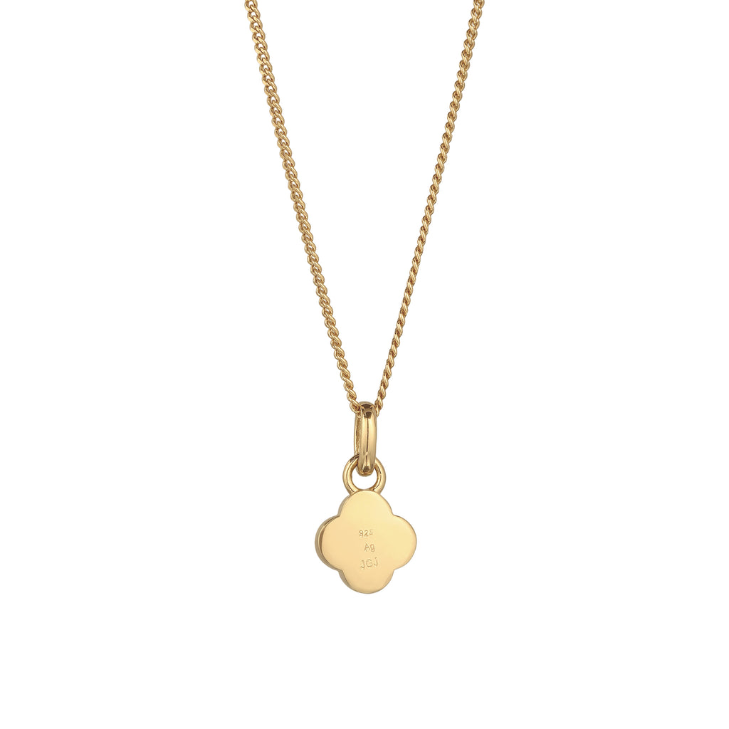 Red Kalung Perhiasan Perak 925 Wanita Cloverleaf Red Pendant Gold Plated