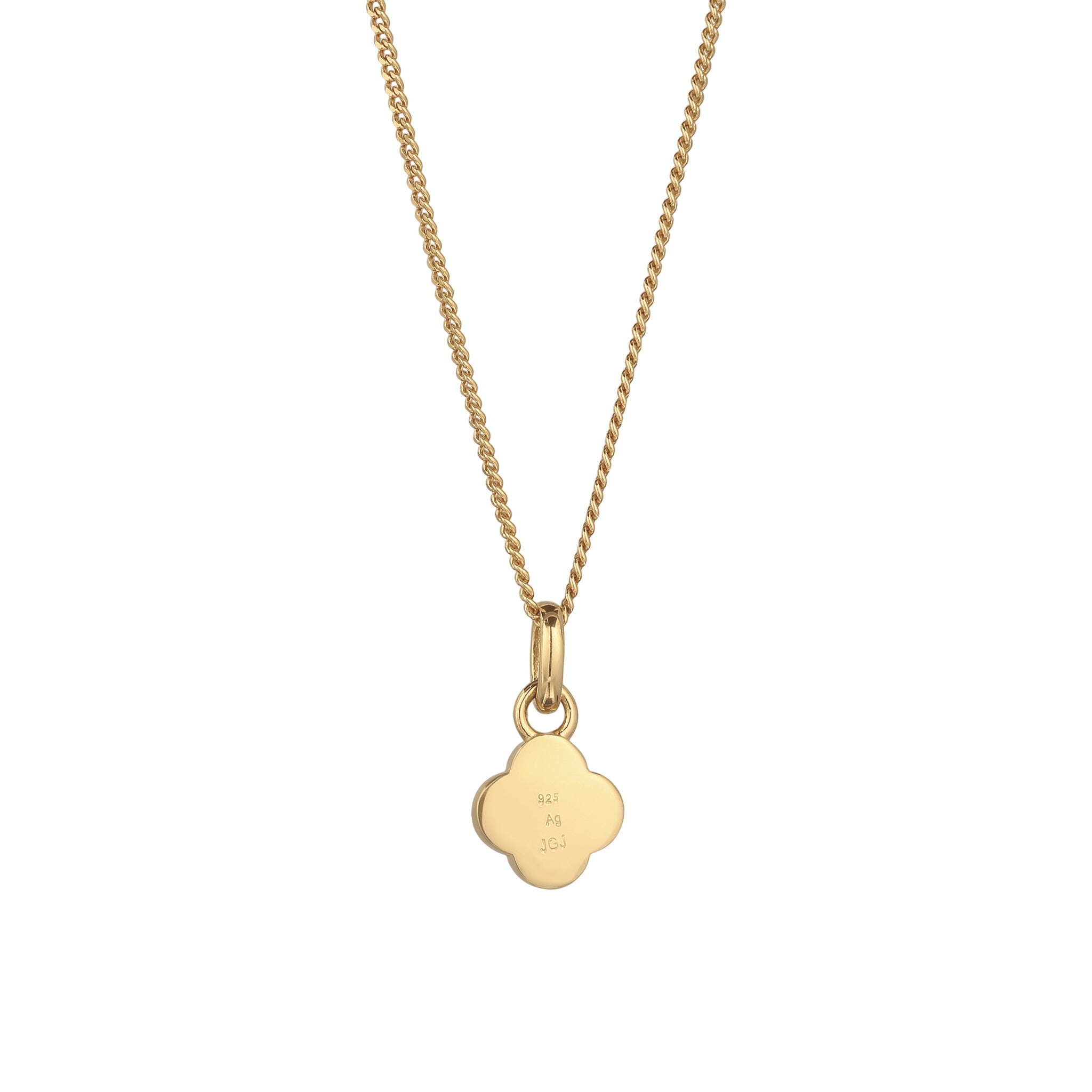 Red Kalung Perhiasan Perak 925 Wanita Cloverleaf Red Pendant Gold Plated