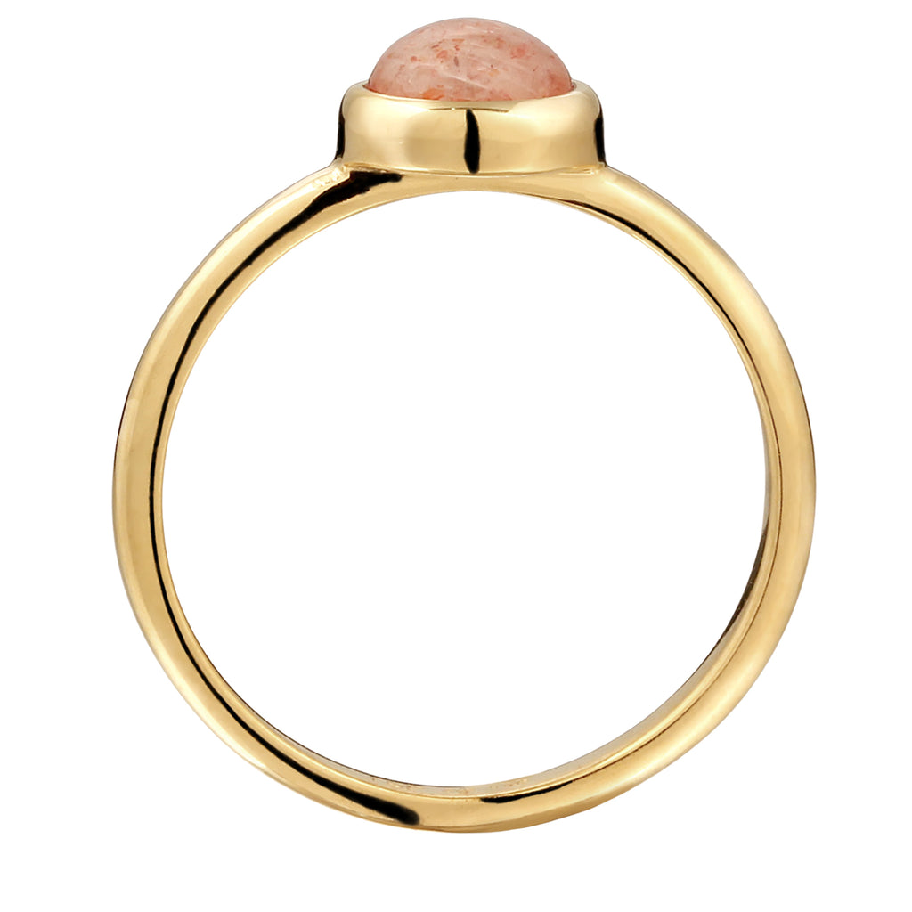 Gold Cincin Perhiasan Perak 925 Wanita Feldspar Gold Plated