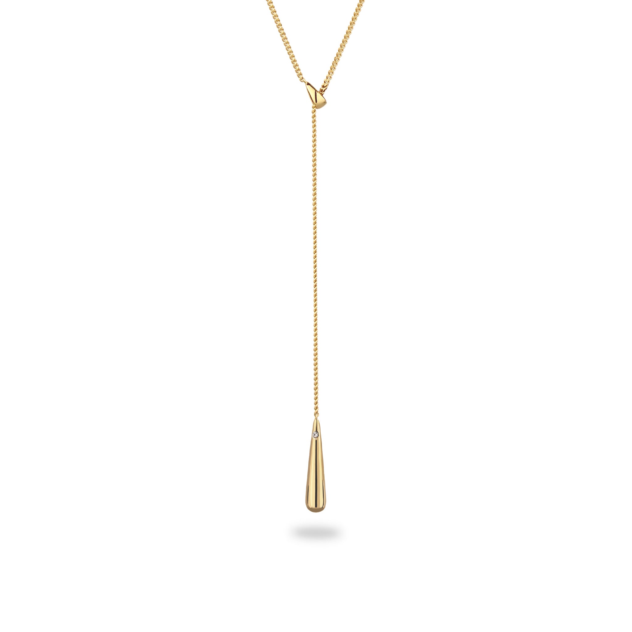 Gold Kalung Perhiasan Perak 925 Wanita Drop Swarovski® Crystals Gold Plated