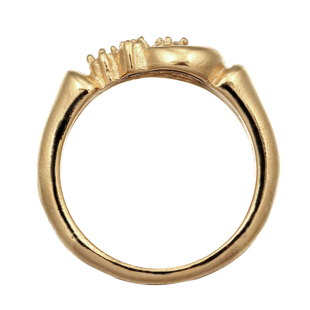 Gold Cincin Perhiasan Perak 925 Wanita Star Topaz Gold Plated