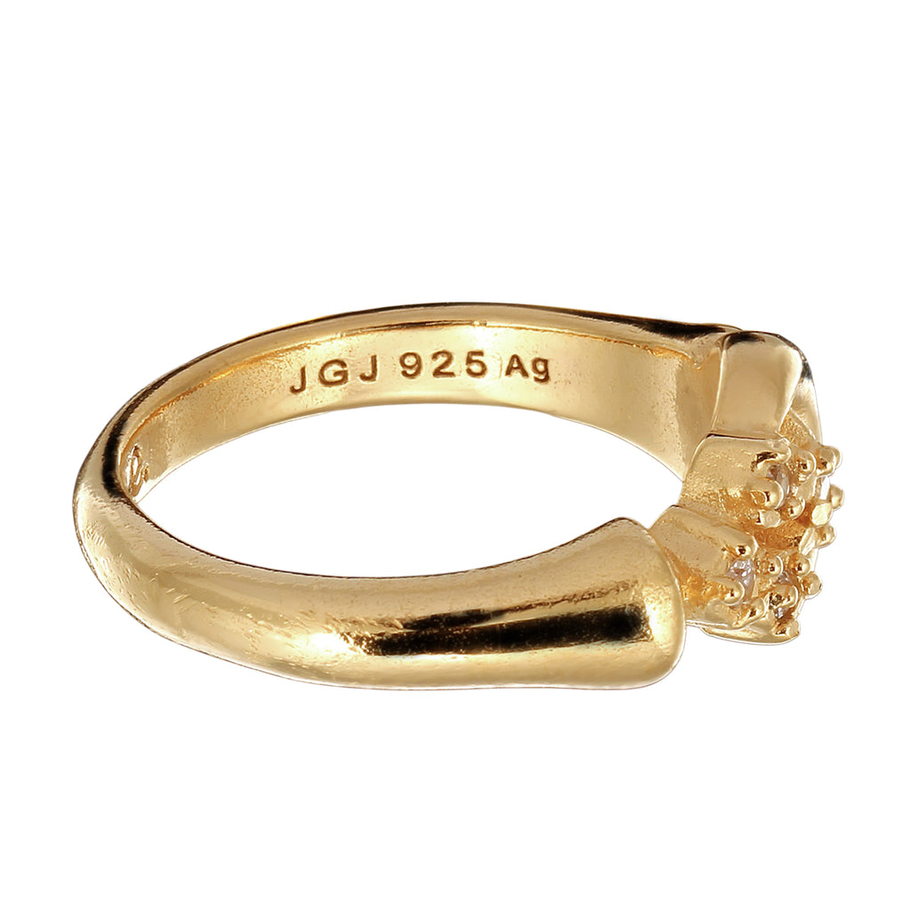 Gold Cincin Perhiasan Perak 925 Wanita Star Topaz Gold Plated