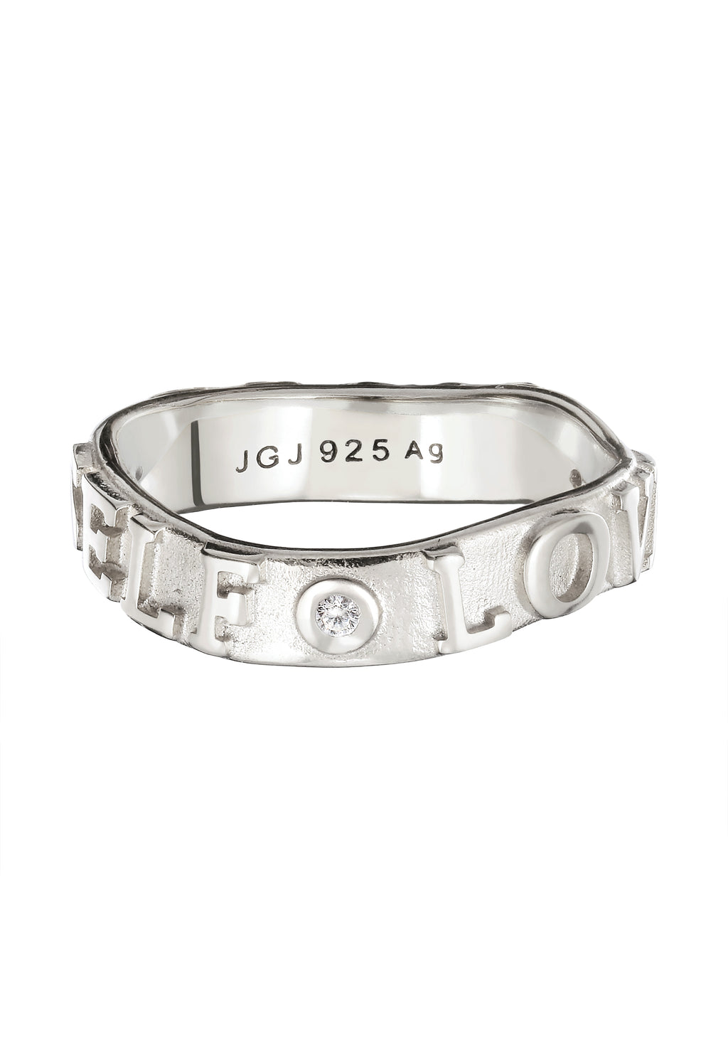 More Self Love Band Ring 925 Silver White Zirconia