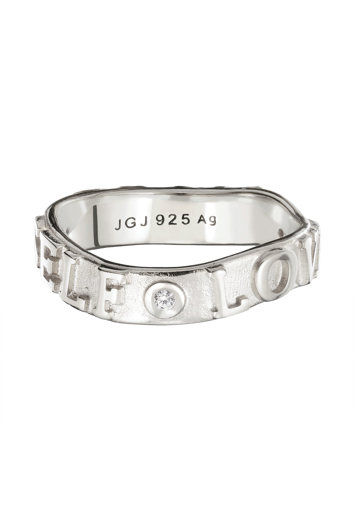 More Self Love Band Ring 925 Silver White Zirconia