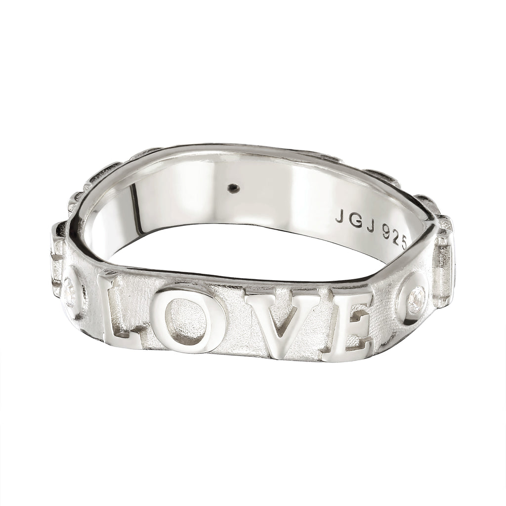 More Self Love Band Ring 925 Silver White Zirconia