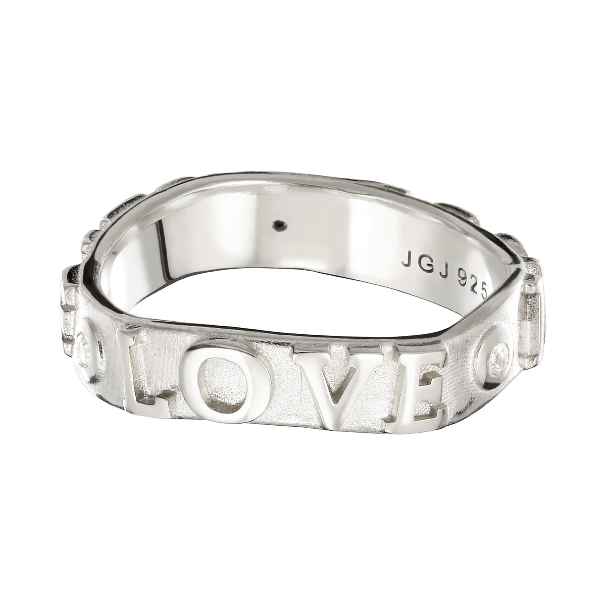 More Self Love Band Ring 925 Silver White Zirconia