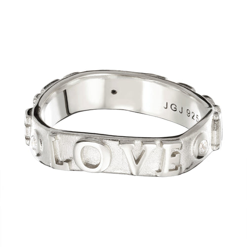 More Self Love Band Ring 925 Silver White Zirconia