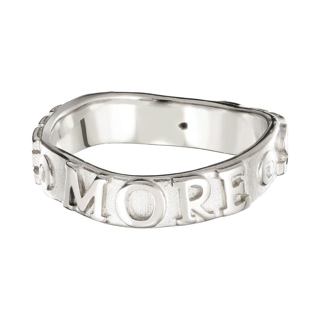 More Self Love Band Ring 925 Silver White Zirconia
