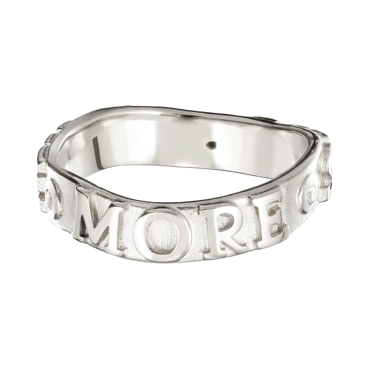 More Self Love Band Ring 925 Silver White Zirconia