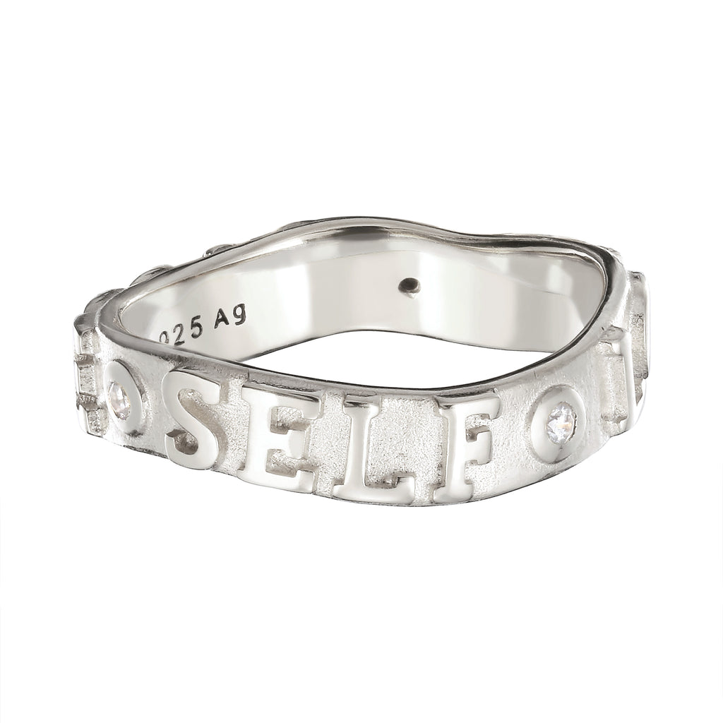 More Self Love Band Ring 925 Silver White Zirconia