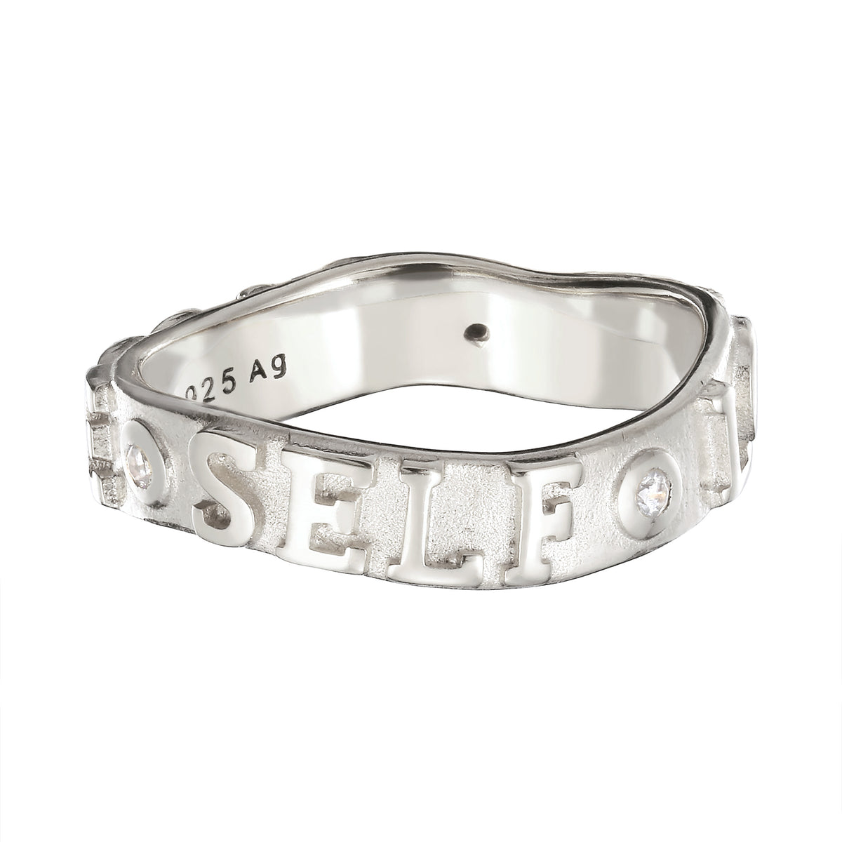 More Self Love Band Ring 925 Silver White Zirconia