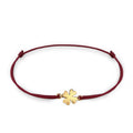 Dark Red Gelang Perhiasan Perak 925 Wanita Cloverleaf Nylon Dark Red Gold Plated
