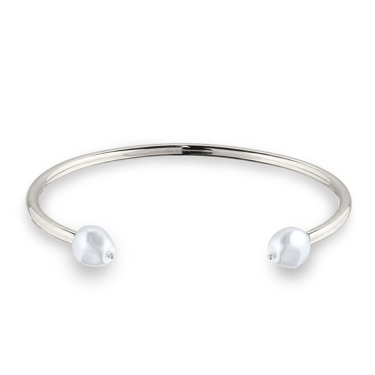 Baroque Pearl Open Bangle 925 Silver – Embellished with Pearls by Swarovski®