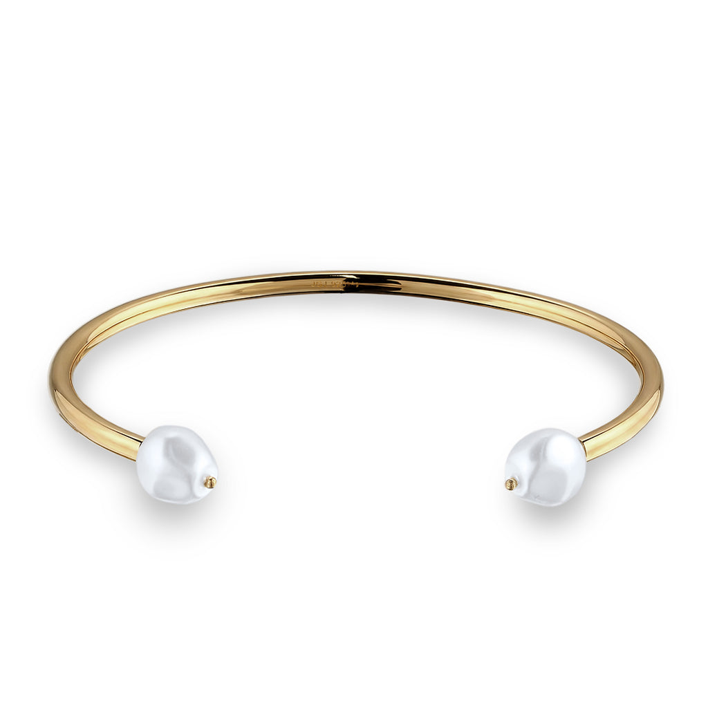 Gold Gelang Perhiasan Perak 925 Wanita Bangle Swarovski Pearl Gold-plated