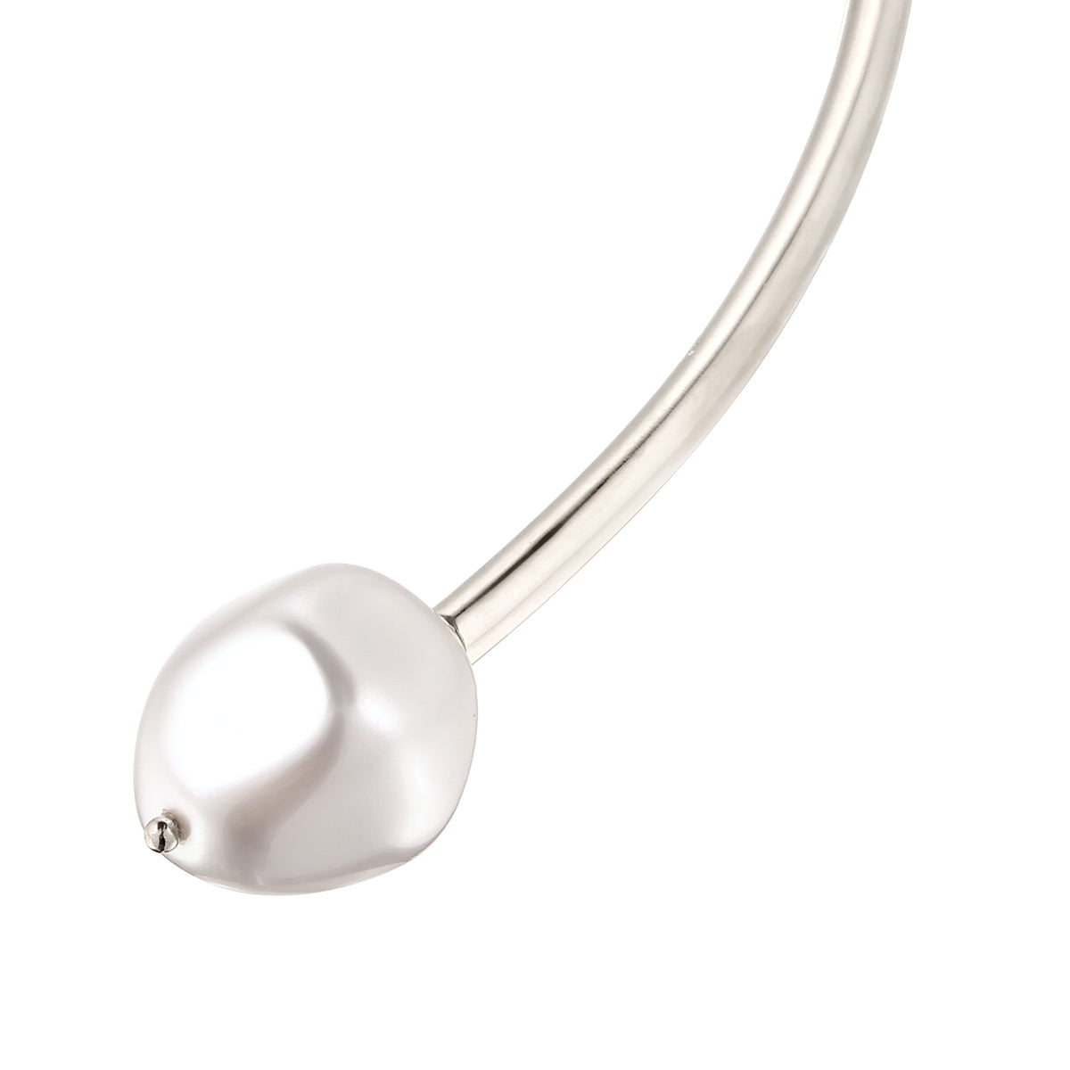 Open Wire Choker Necklace 925 Silver – Embellished with Pearls by Swarovski®