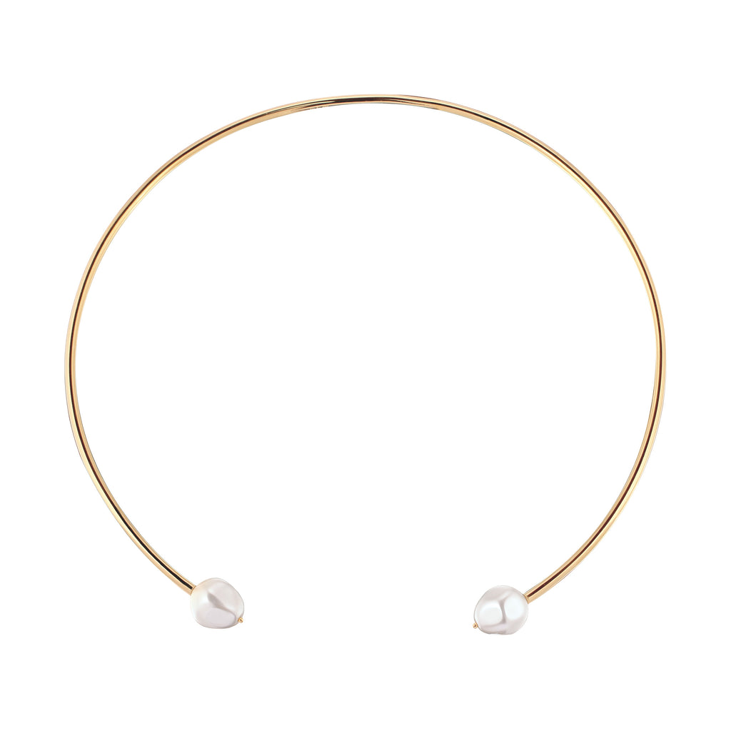 Gold Kalung Perhiasan Perak 925 Wanita & Choker Swarovski Pearl Gold-plated