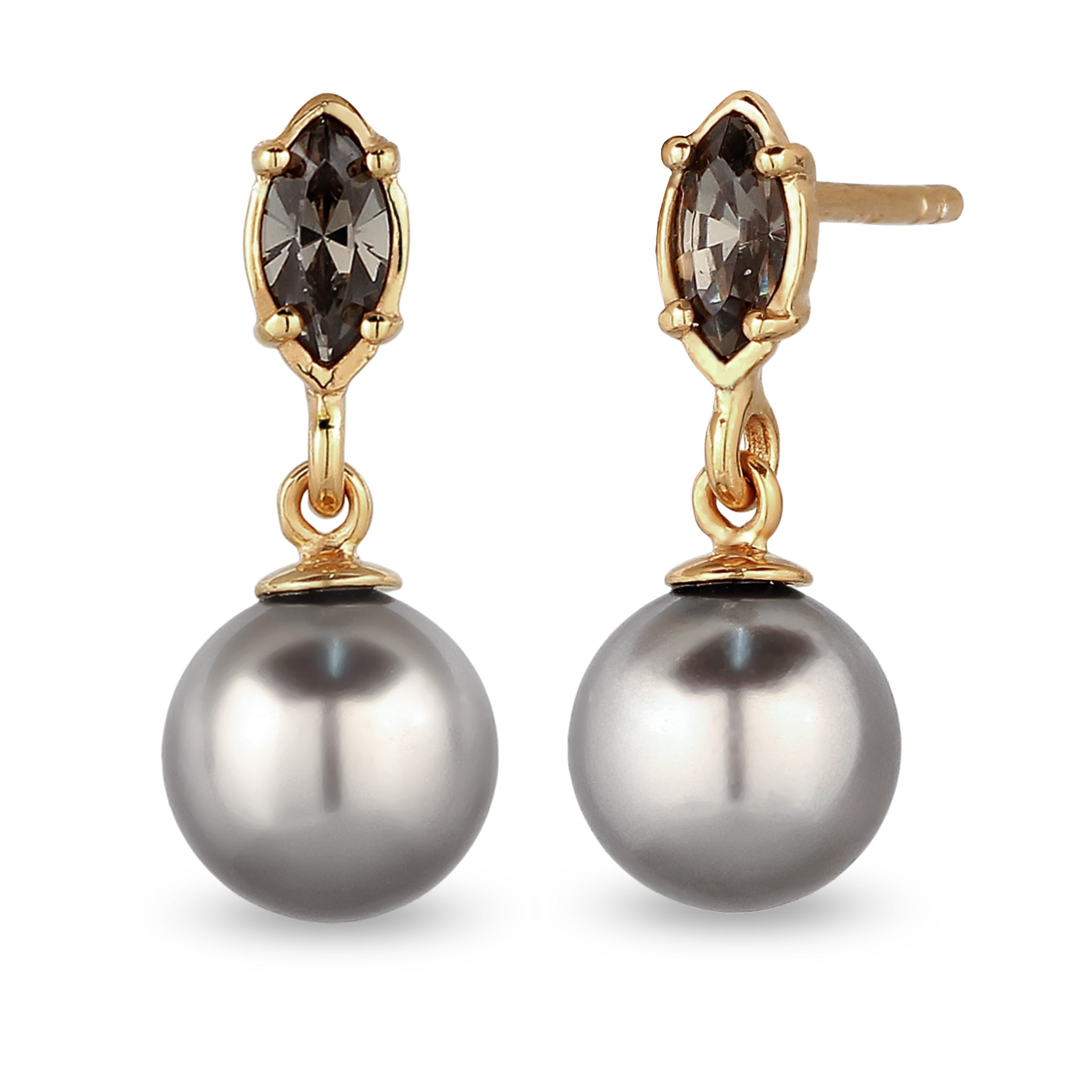 Gold Anting Perhiasan Perak 925 Wanita Synthetic Pearl Gold-plated