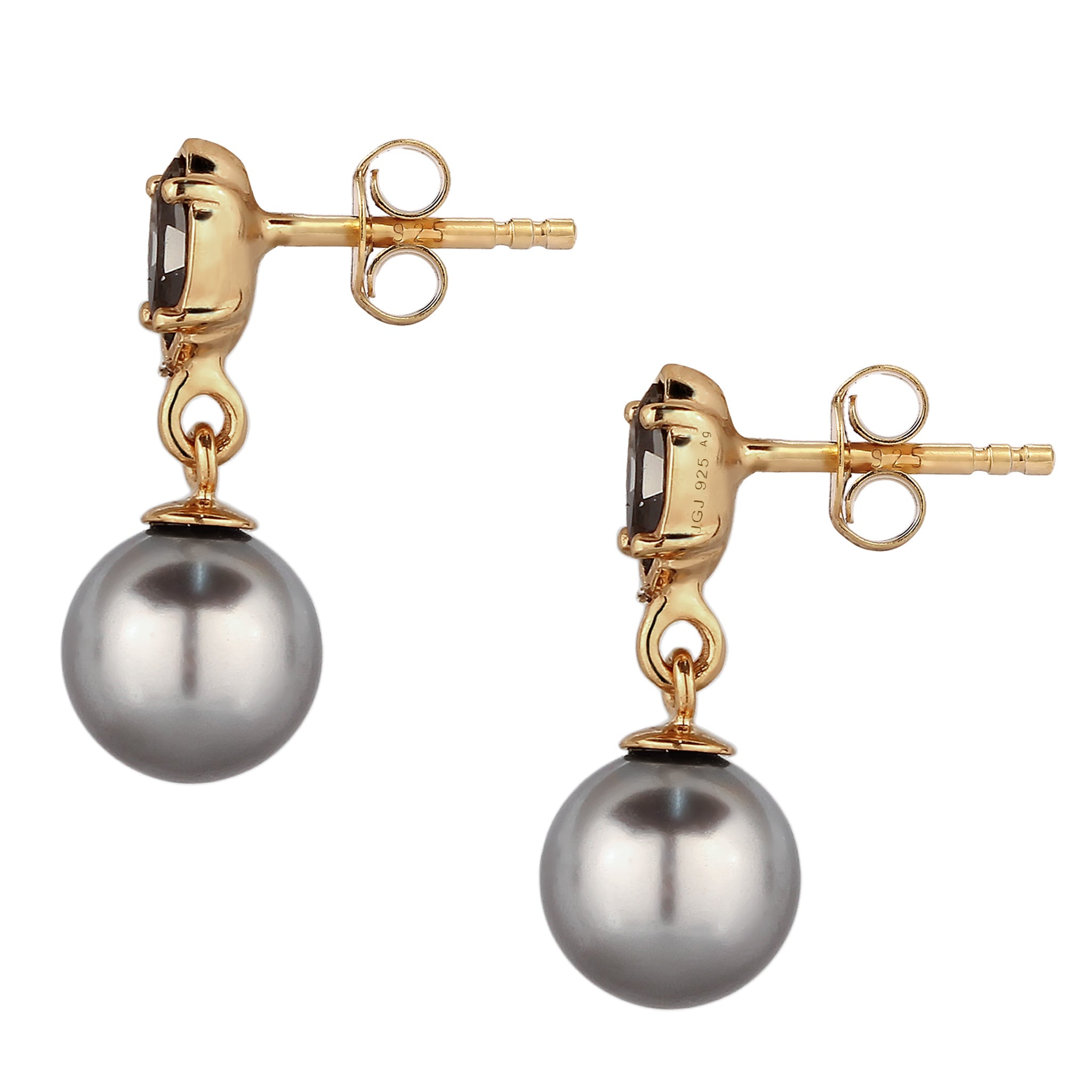 Gold Anting Perhiasan Perak 925 Wanita Synthetic Pearl Gold-plated