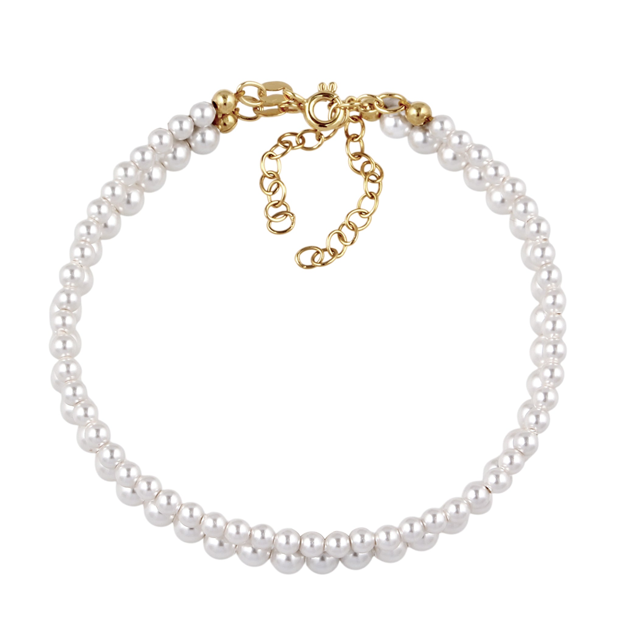 Gold Gelang Perhiasan Perak 925 wanita & Set Swarovski Pearl Gold-plated