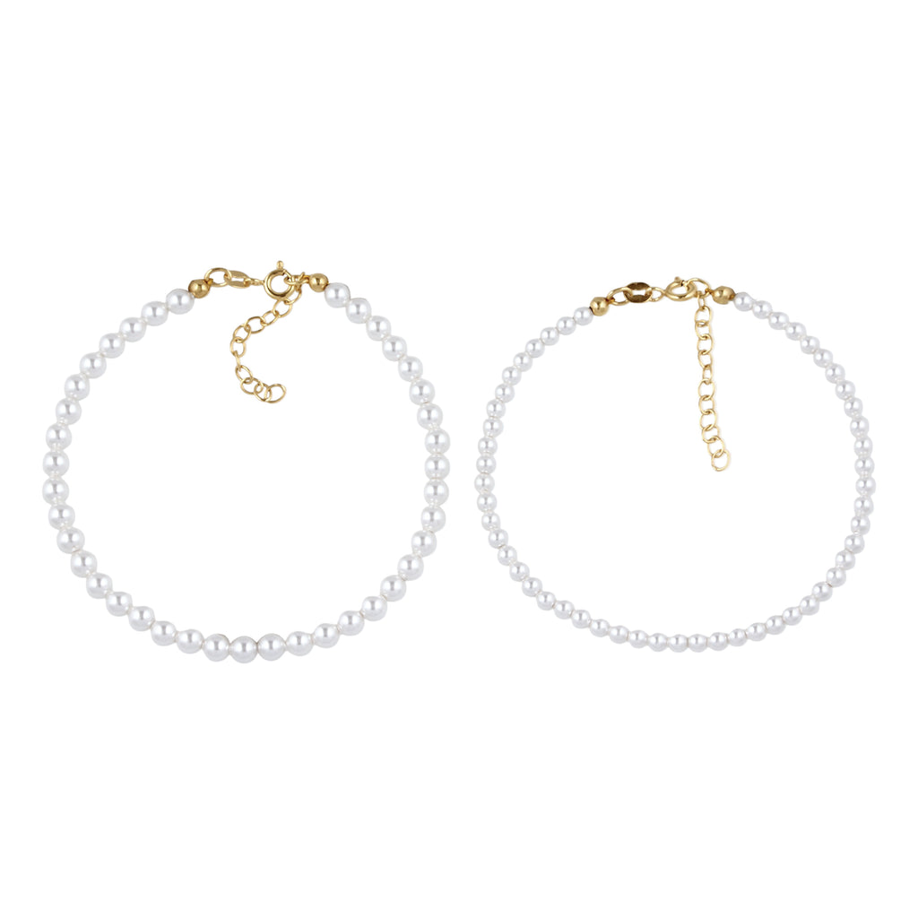 Gold Gelang Perhiasan Perak 925 wanita & Set Swarovski Pearl Gold-plated