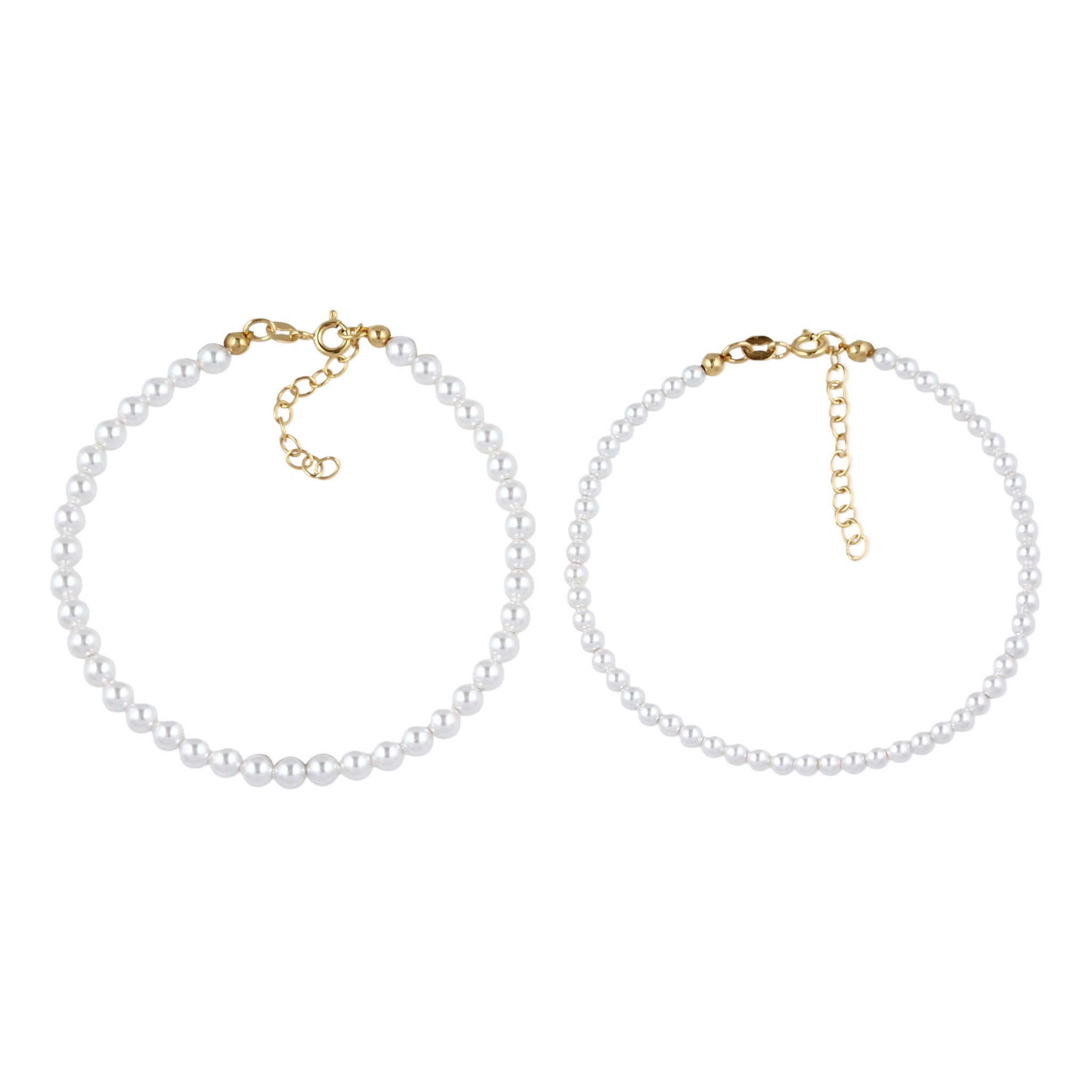 Gold Gelang Perhiasan Perak 925 wanita & Set Swarovski Pearl Gold-plated