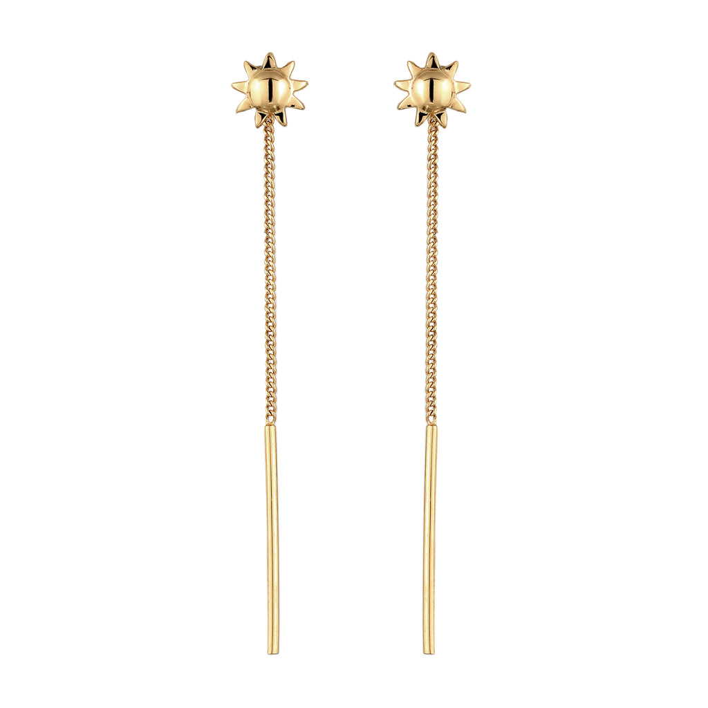Gold Anting Perhiasan Perak 925 Wanita Sun Armouredchain Gold-plated