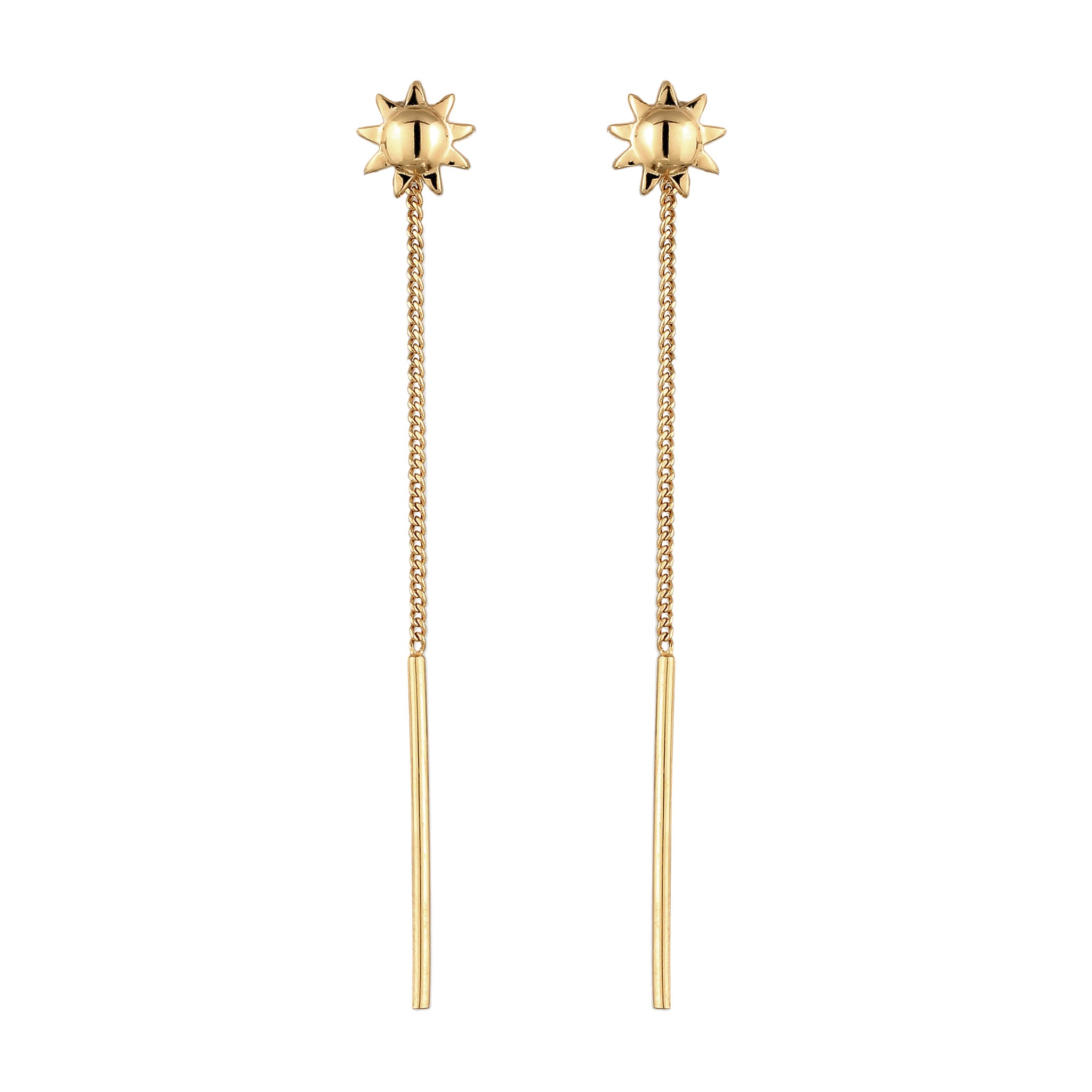 Gold Anting Perhiasan Perak 925 Wanita Sun Armouredchain Gold-plated