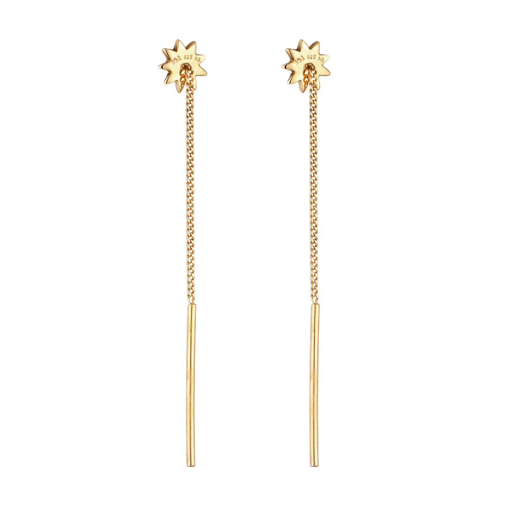 Gold Anting Perhiasan Perak 925 Wanita Sun Armouredchain Gold-plated