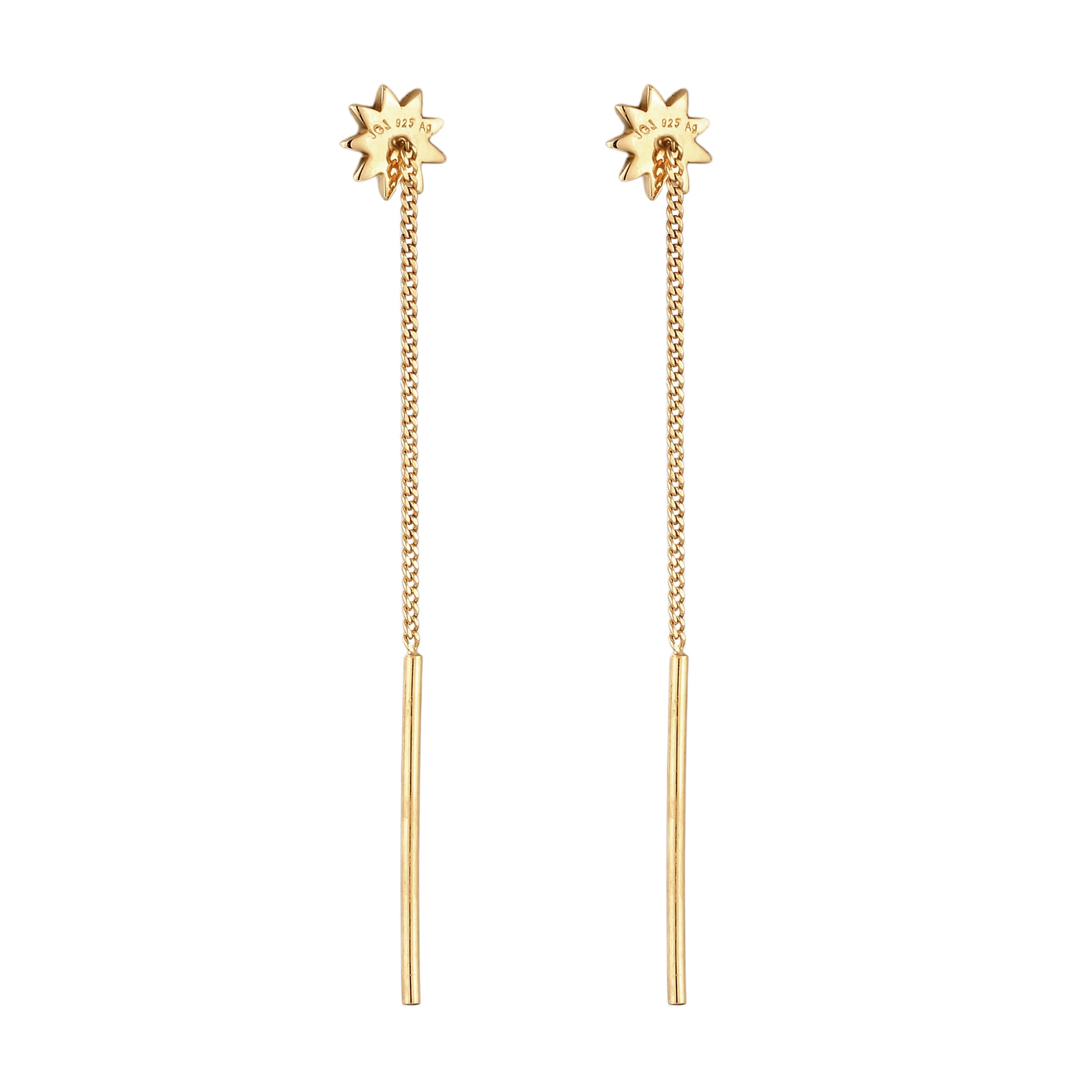 Gold Anting Perhiasan Perak 925 Wanita Sun Armouredchain Gold-plated