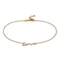 Gold Gelang Kaki Perhiasan Perak 925 Wanita Love lettering Link chain Gold-plated