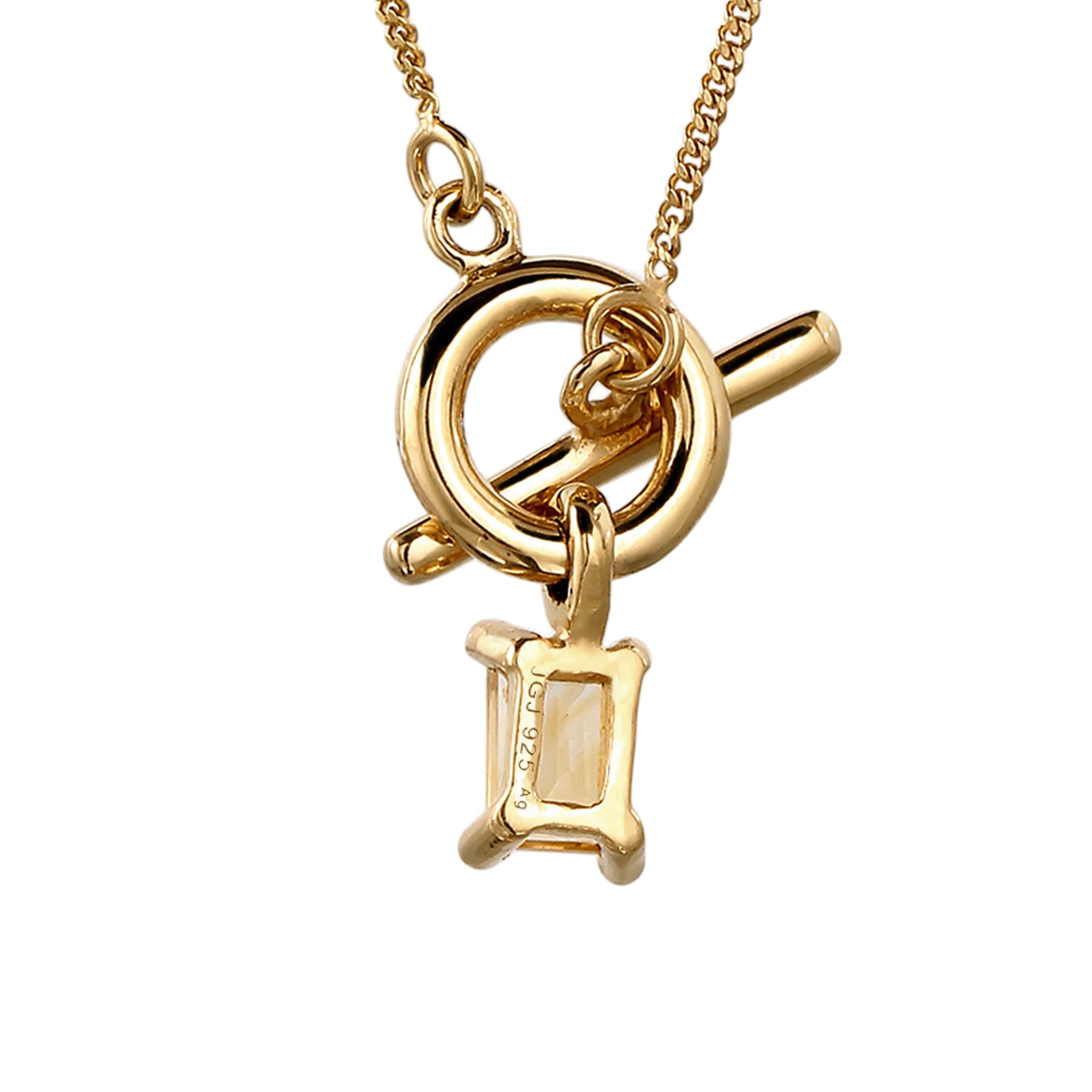 Gold Kalung Perhiasan Perak 925 Wanita Y Citrine Gold-plated