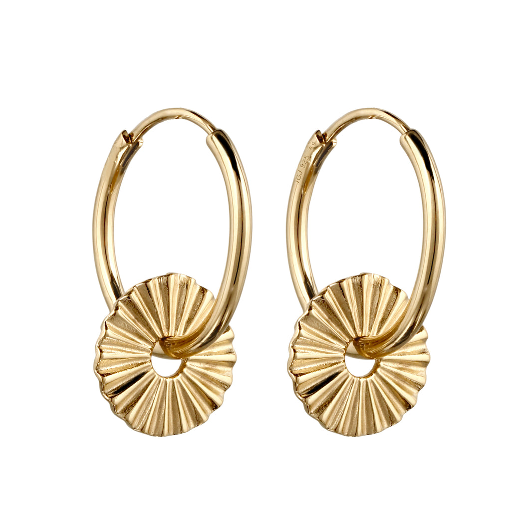 Gold Anting Perhiasan Perak 925 Wanita Sun Gold-plated