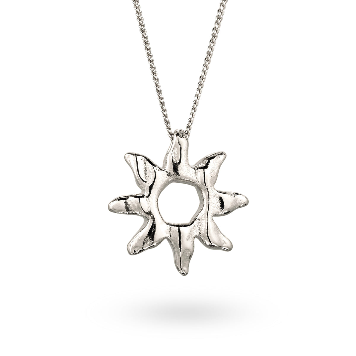 Molten Sun Pendant Necklace 925 Silver