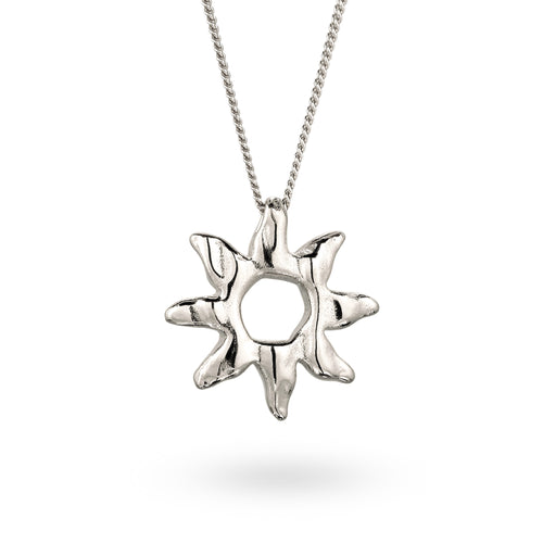 Molten Sun Pendant Necklace 925 Silver