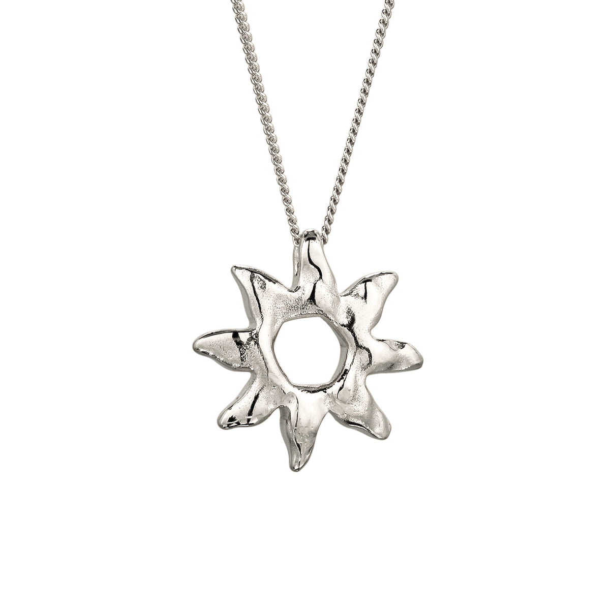 Molten Sun Pendant Necklace 925 Silver