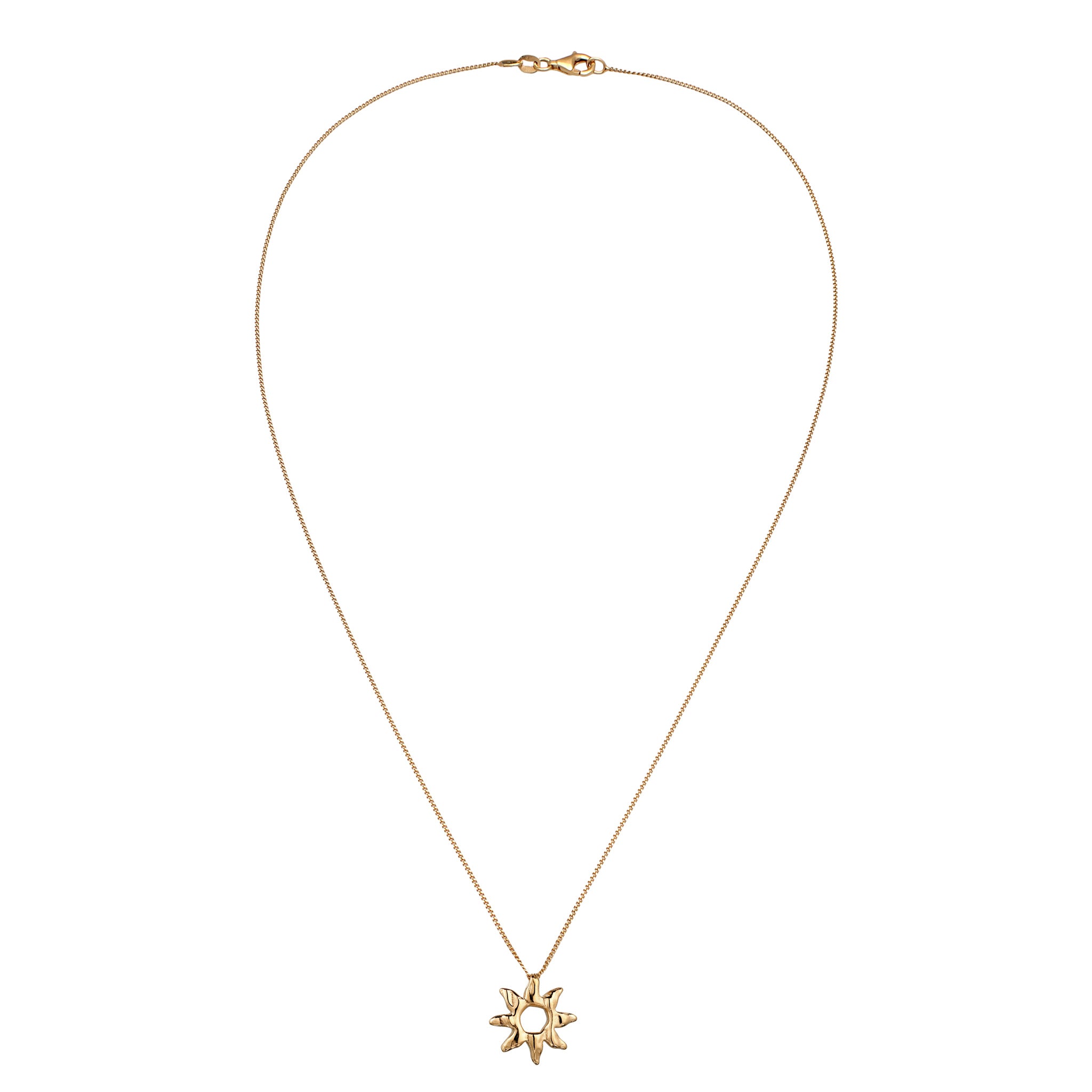 Gold Kalung Perhiasan Perak 925 Wanita Sun Armouredchain Gold-plated
