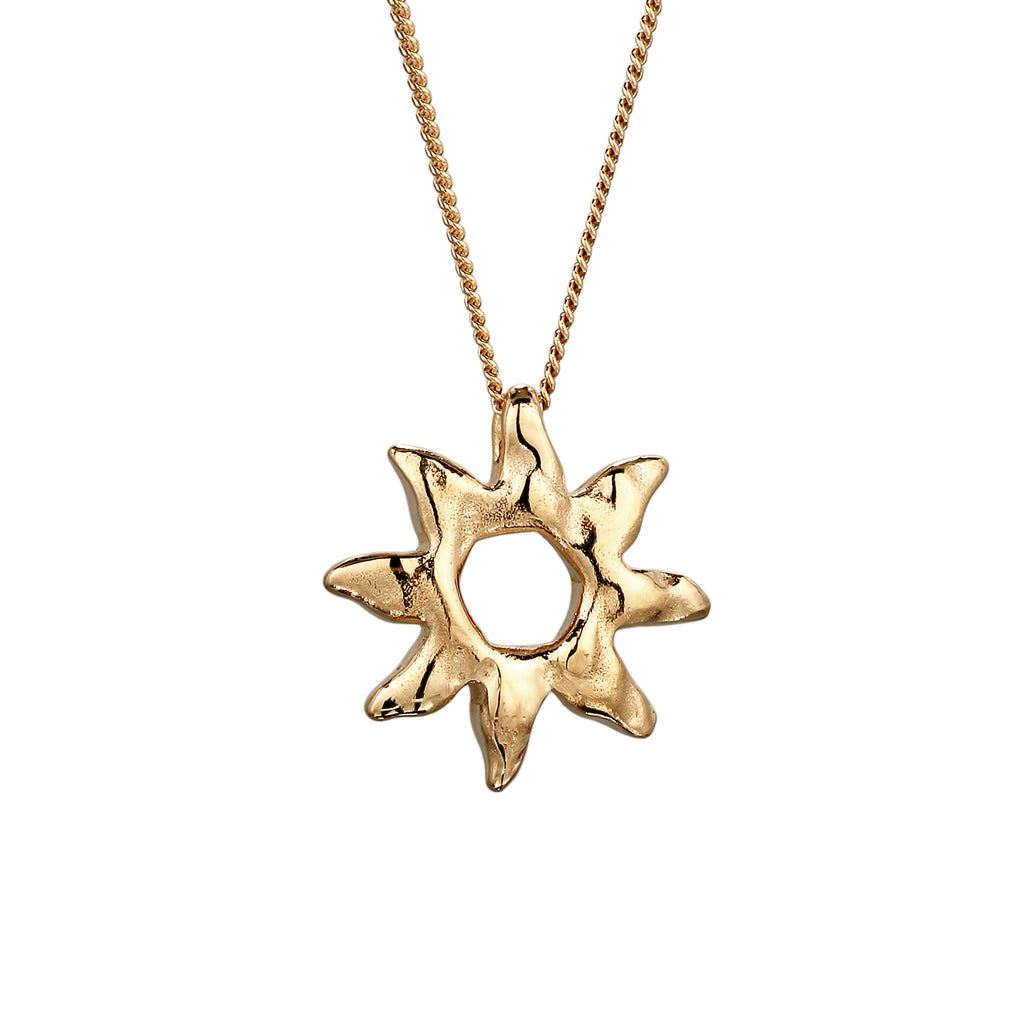 Gold Kalung Perhiasan Perak 925 Wanita Sun Armouredchain Gold-plated