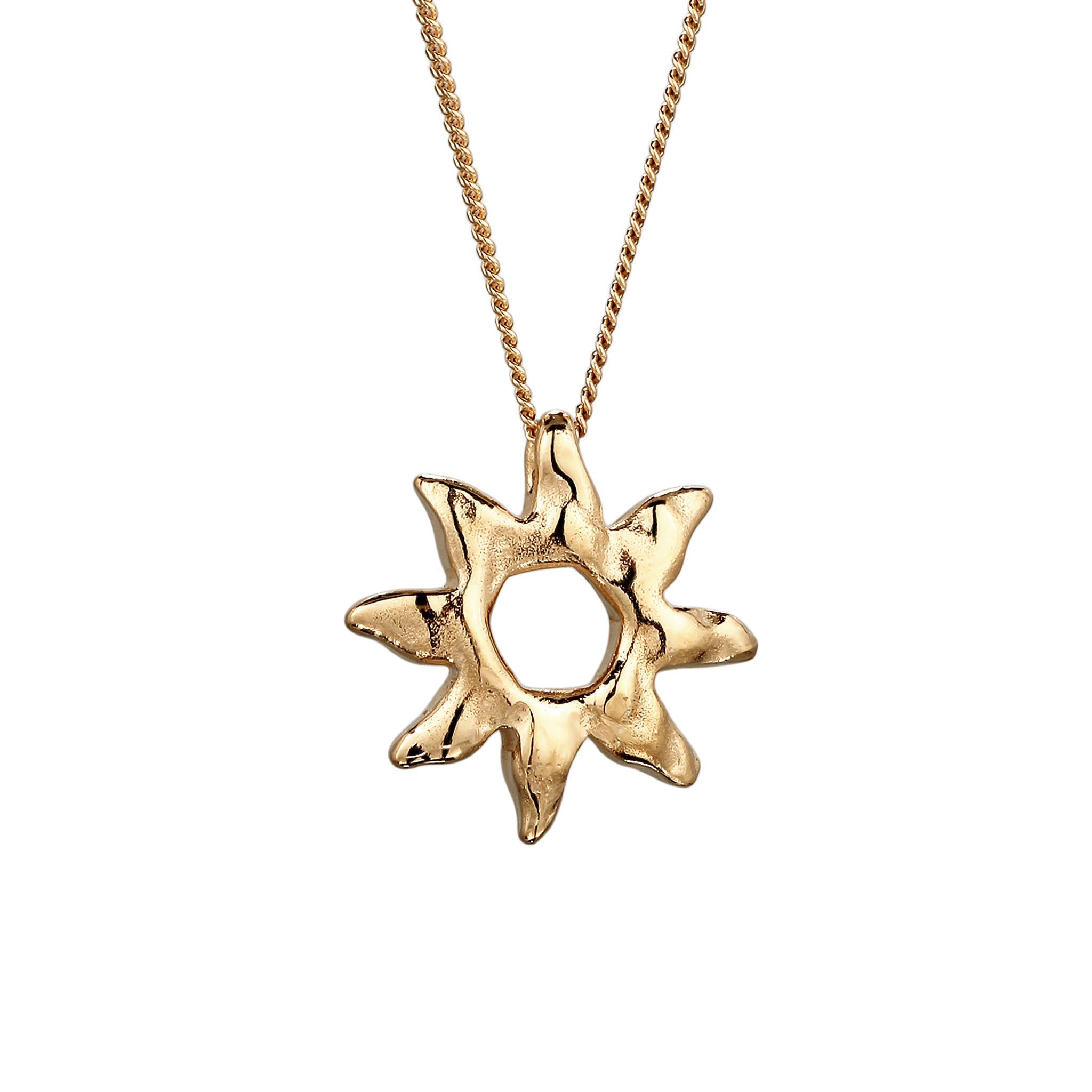 Gold Kalung Perhiasan Perak 925 Wanita Sun Armouredchain Gold-plated