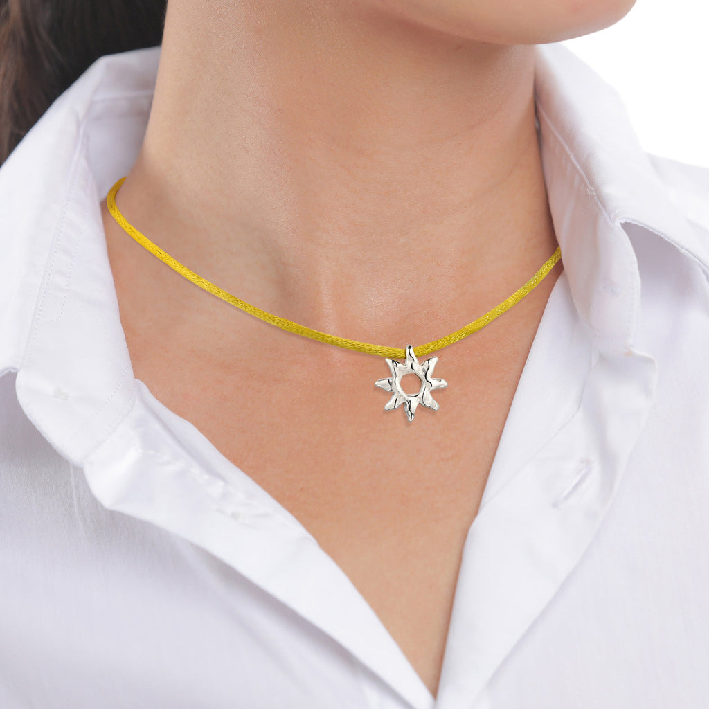 Silver Kalung Perhiasan Perak 925 Wanita Sun Choker Silver