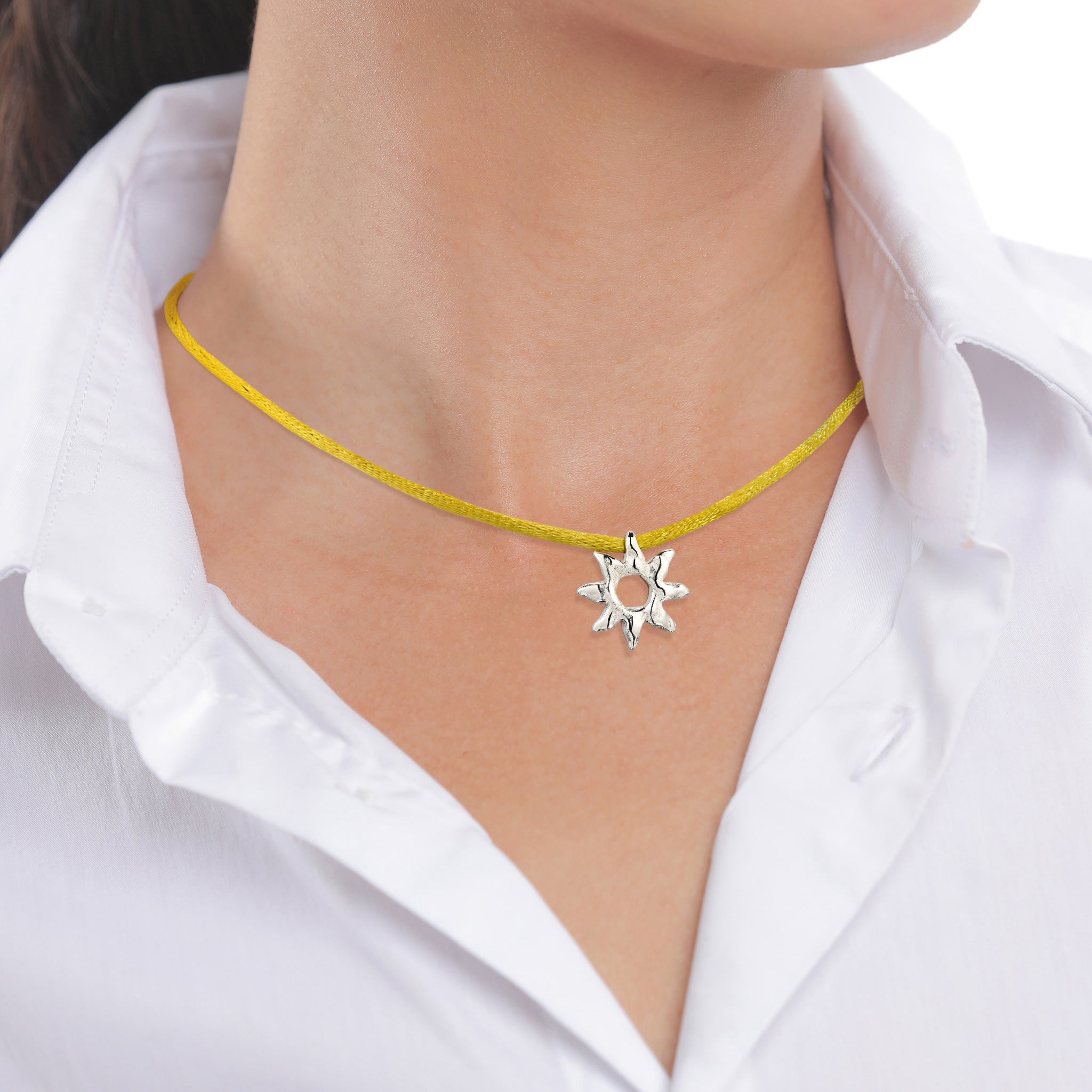 Silver Kalung Perhiasan Perak 925 Wanita Sun Choker Silver